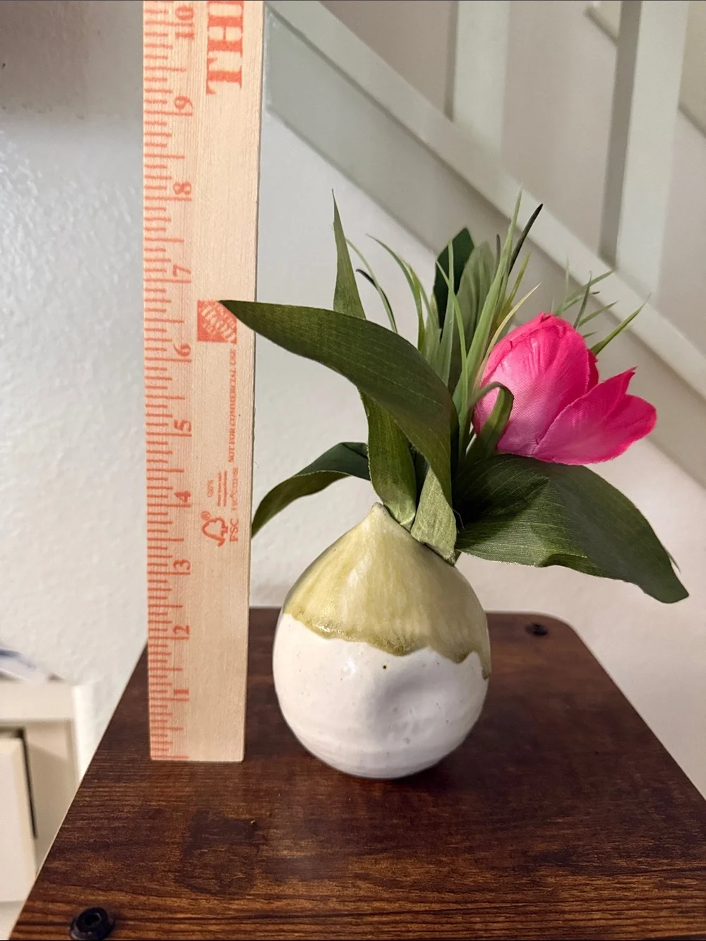 Green-Top Ceramic Vase